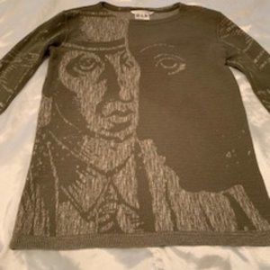 Unique abstract art inspired neutral sweater